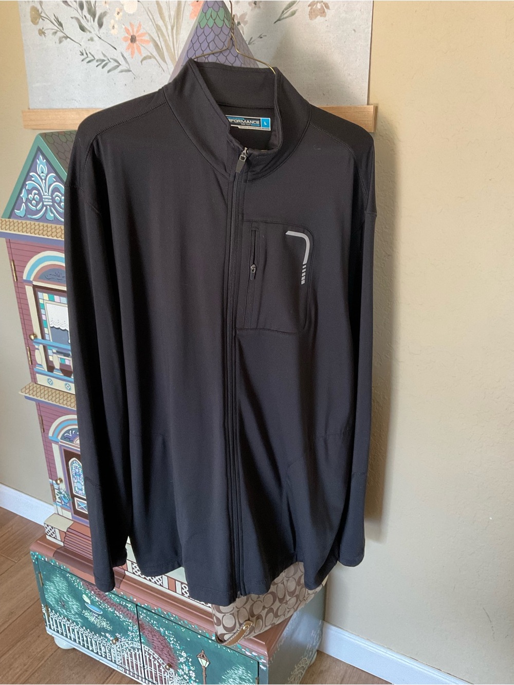 Rondtree & Yorke Men's Black Full-Zip Performance Jacket